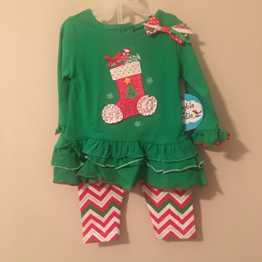 Baby girl bumble and birdie Christmas outfit
